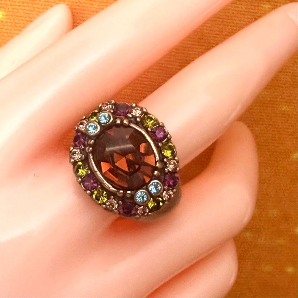 Heidi Daus Multicolor Crystal Cocktail Ring